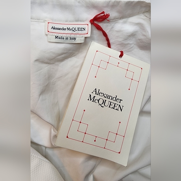 NWT Alexander McQueen White Corset Midi Shirt Dress - Picture 13 of 16